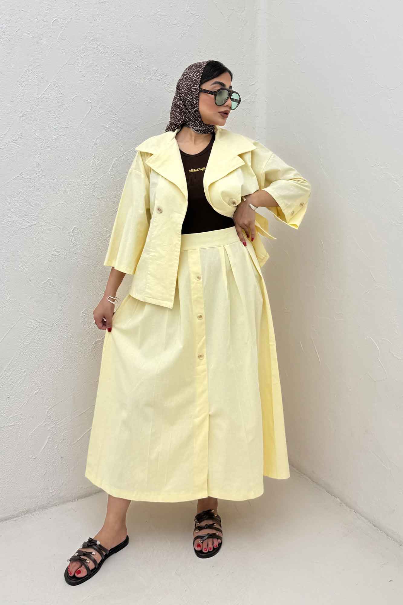 ست کت و دامن لینن الارین