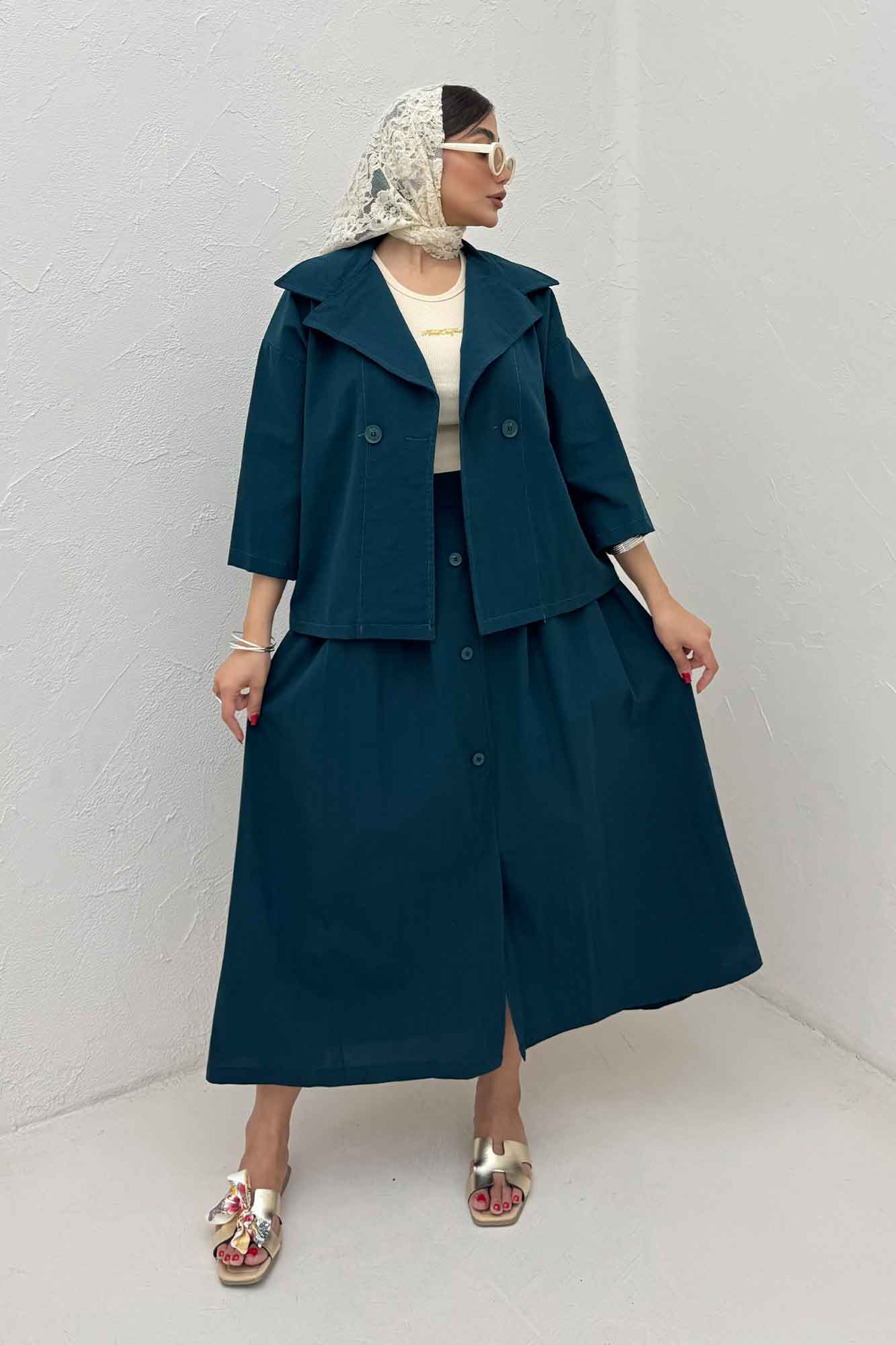 ست کت و دامن لینن الارین