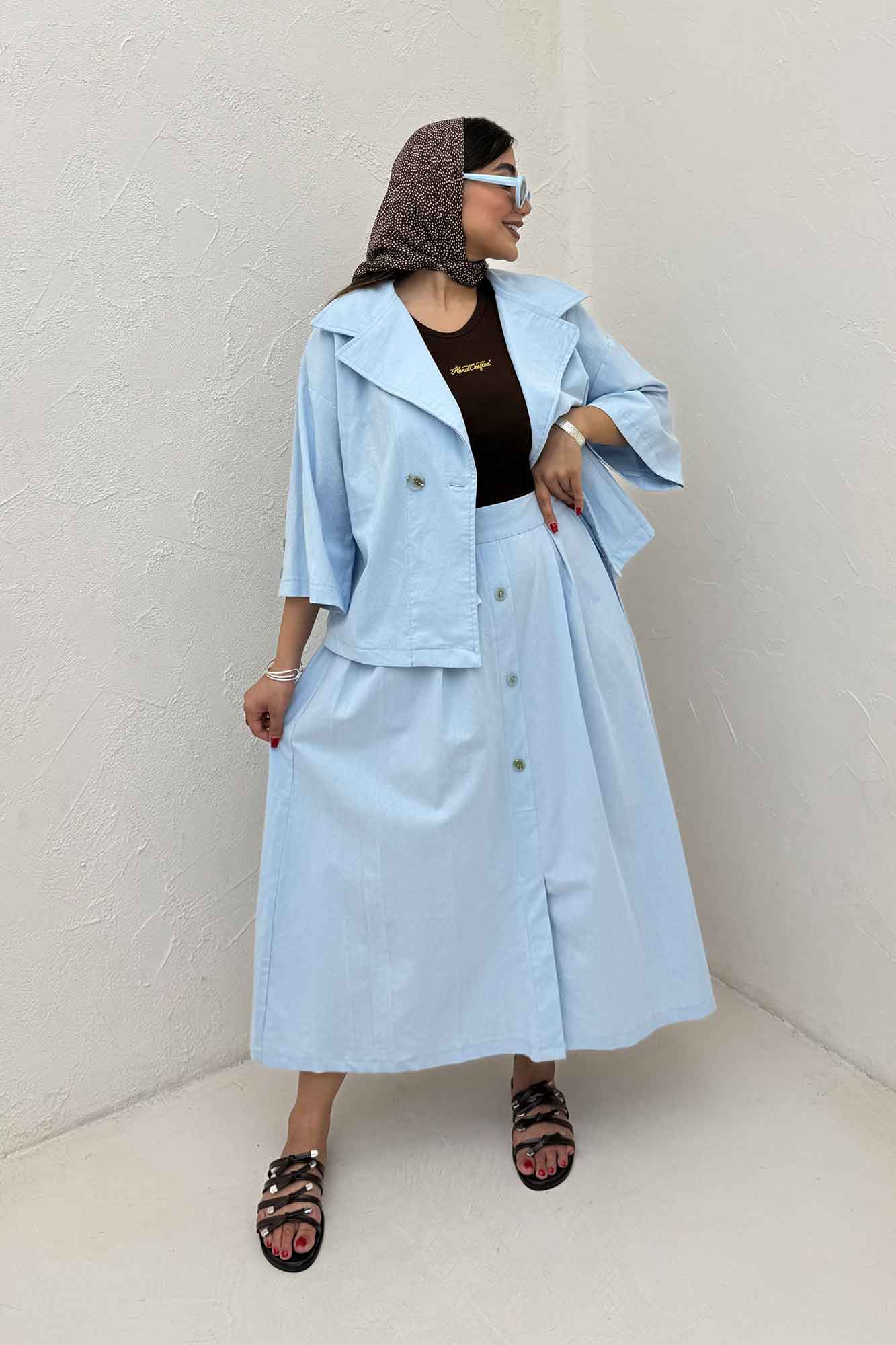 ست کت و دامن لینن الارین