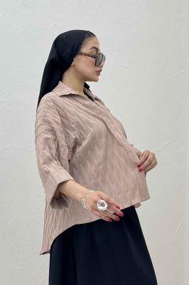 شومیز حلزونی پشت بلند مچ پاکتی