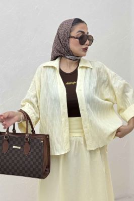 شومیز حلزونی پشت بلند مچ پاکتی