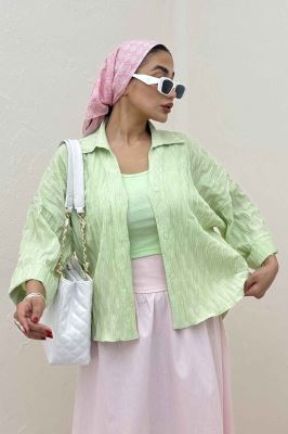 شومیز حلزونی پشت بلند مچ پاکتی