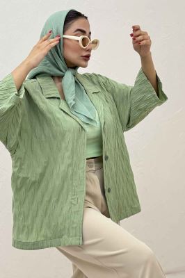 مانتو حلزونی یقه شکاری آستین سه رب