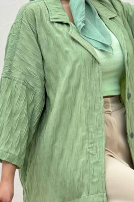 مانتو حلزونی یقه شکاری آستین سه رب