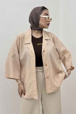 مانتو حلزونی یقه شکاری آستین سه رب