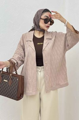 مانتو حلزونی یقه شکاری آستین سه رب