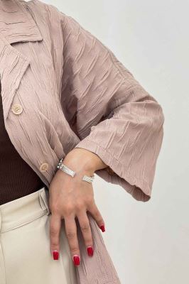 مانتو حلزونی یقه شکاری آستین سه رب