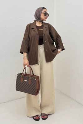 مانتو حلزونی یقه شکاری آستین سه رب