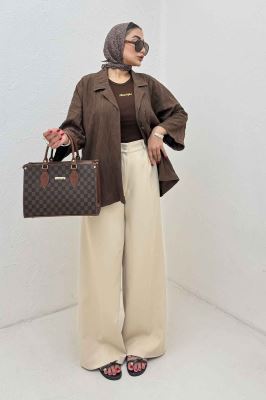 مانتو حلزونی یقه شکاری آستین سه رب