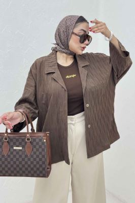 مانتو حلزونی یقه شکاری آستین سه رب