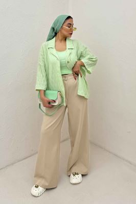 مانتو حلزونی یقه شکاری آستین سه رب