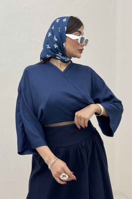 بلوز نیم تنه پایین گره شانتون