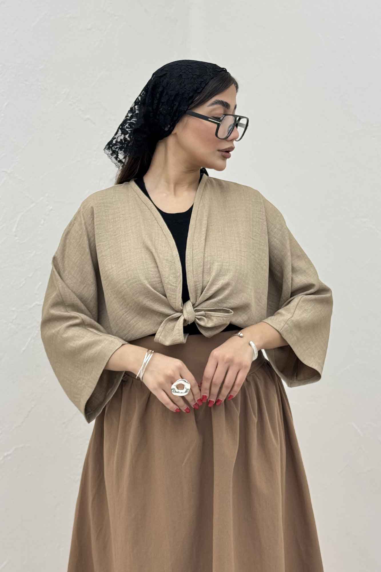 بلوز نیم تنه پایین گره شانتون