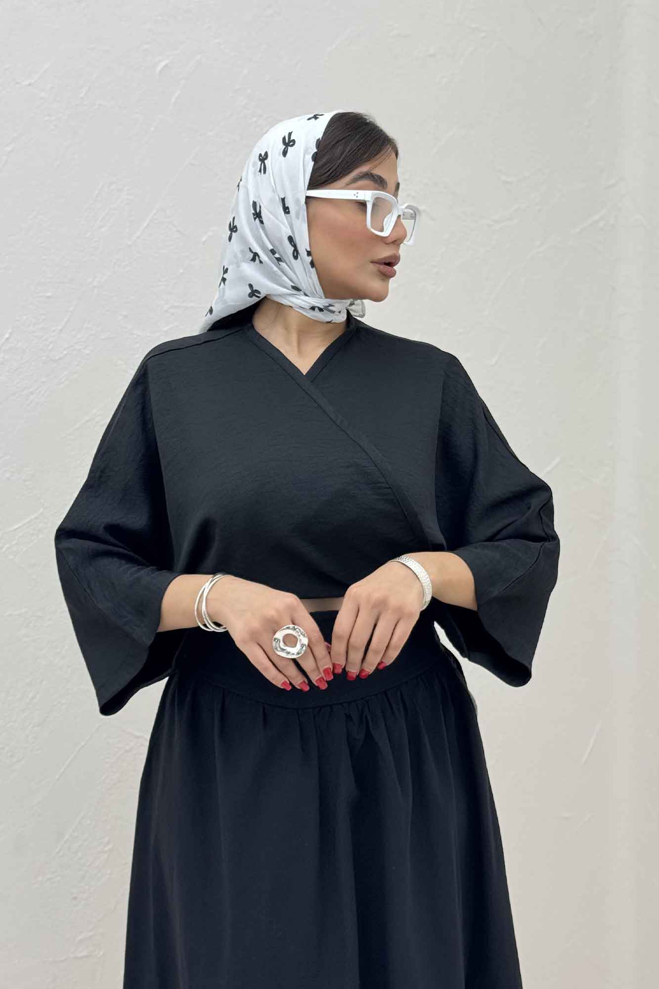 بلوز نیم تنه پایین گره شانتون