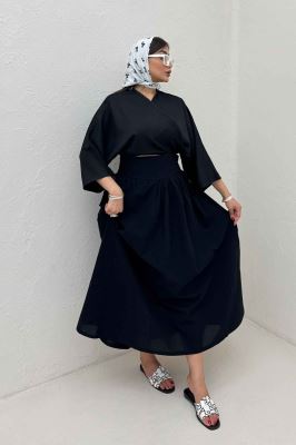 بلوز نیم تنه پایین گره شانتون