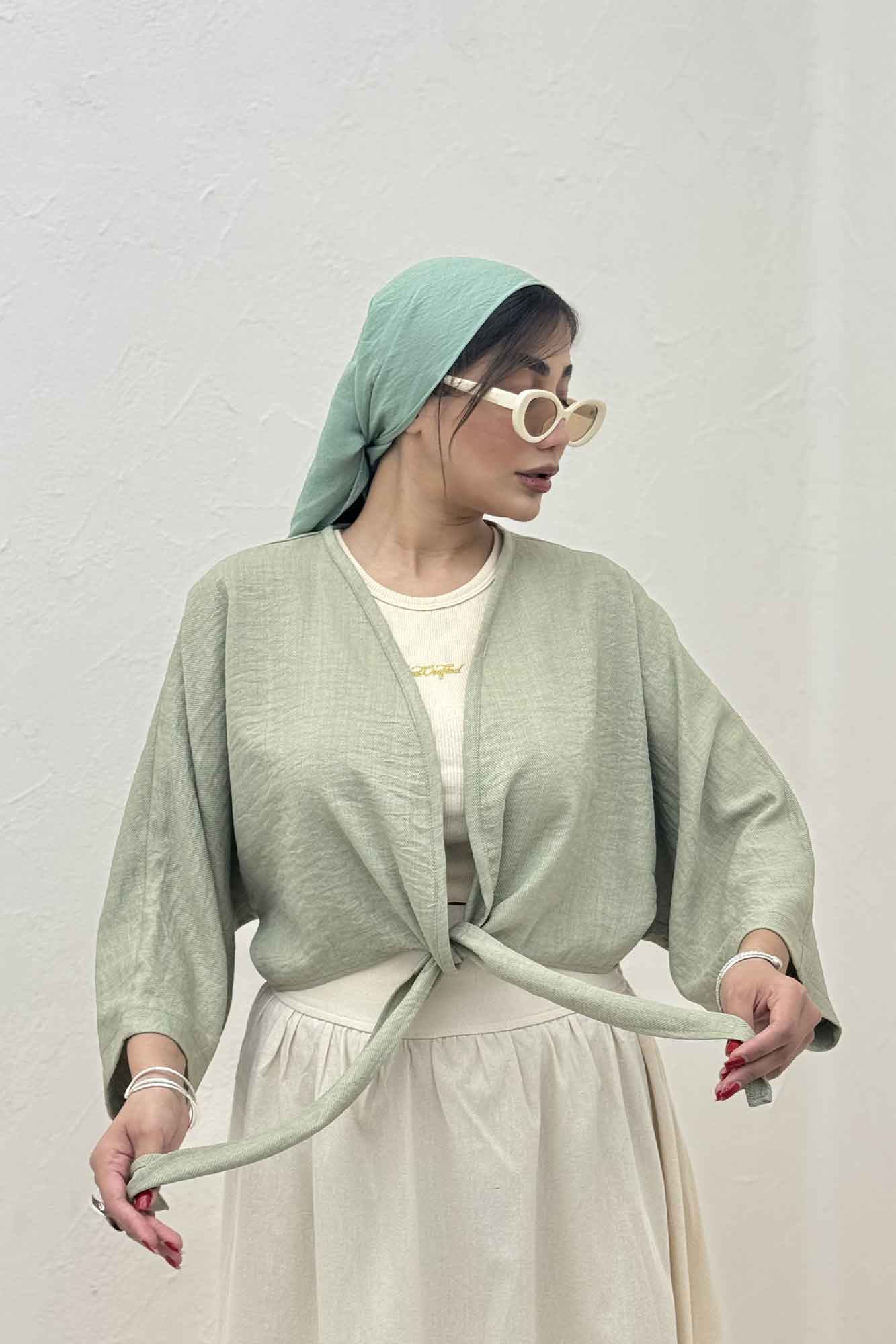 بلوز نیم تنه پایین گره شانتون