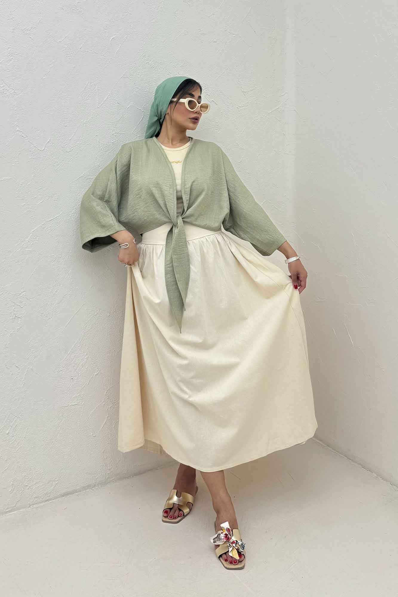 بلوز نیم تنه پایین گره شانتون