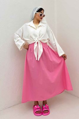 شومیز راه راه استرایپ پایین گره 