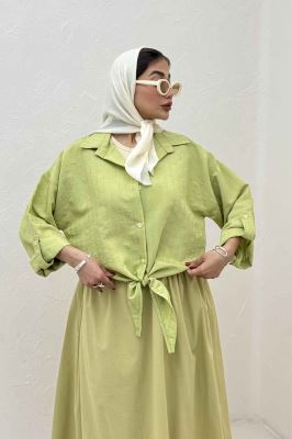 شومیز راه راه استرایپ پایین گره 