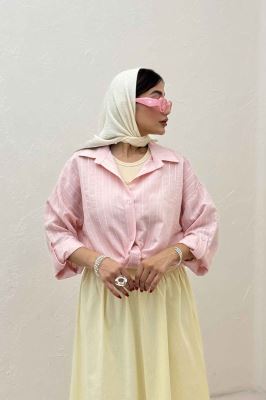 شومیز راه راه استرایپ پایین گره 