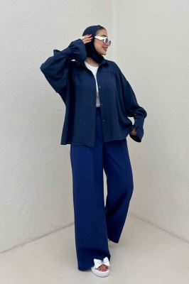 مانتو لینن کتان  مچ چین دار