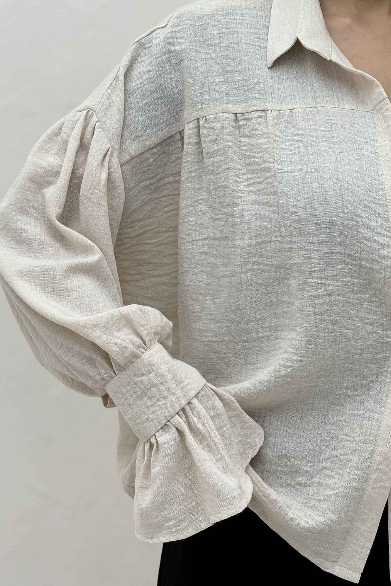 مانتو لینن کتان  مچ چین دار