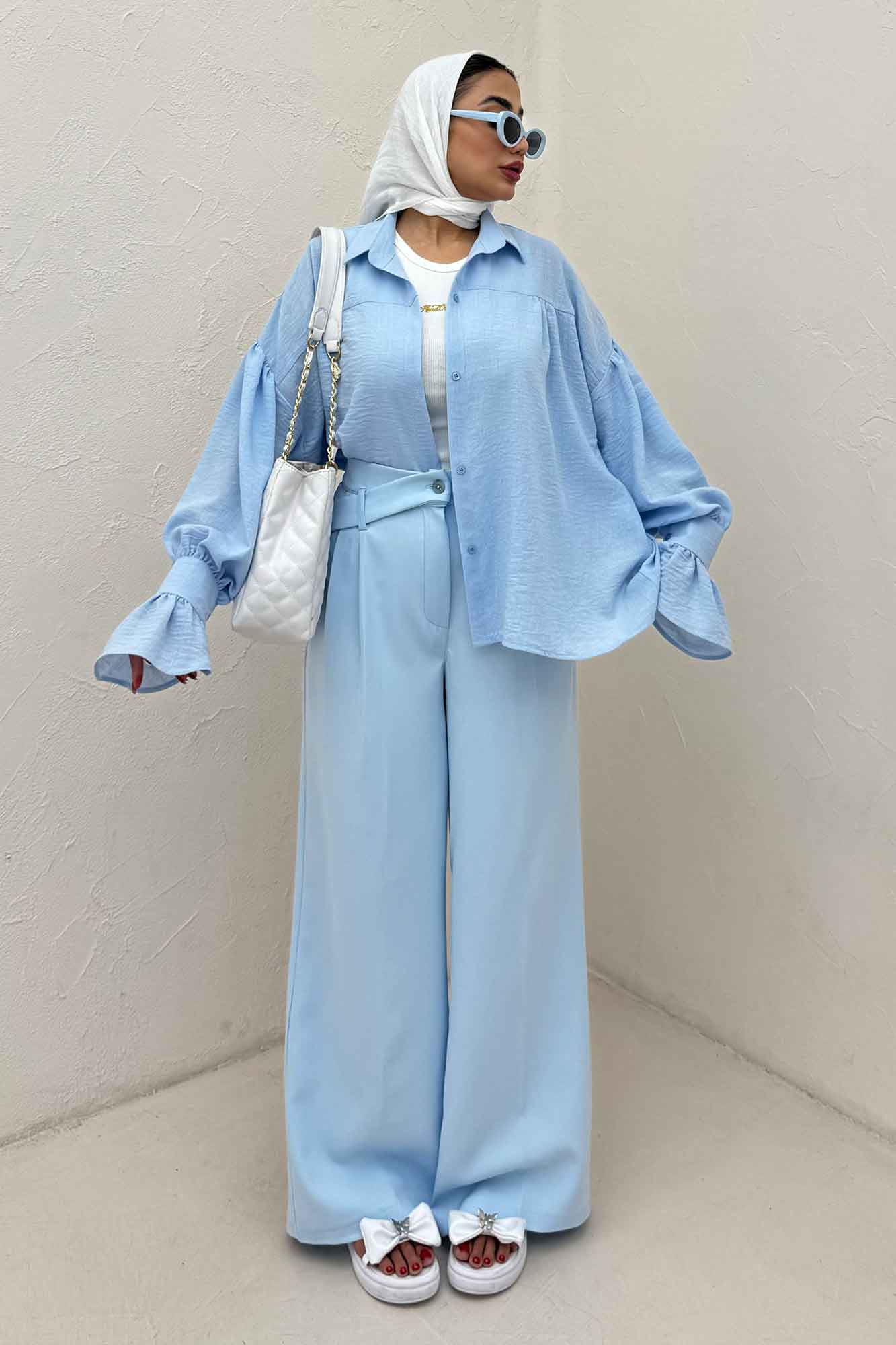 مانتو لینن کتان  مچ چین دار