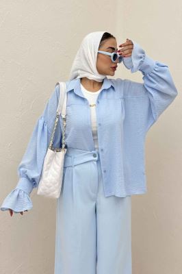 مانتو لینن کتان  مچ چین دار