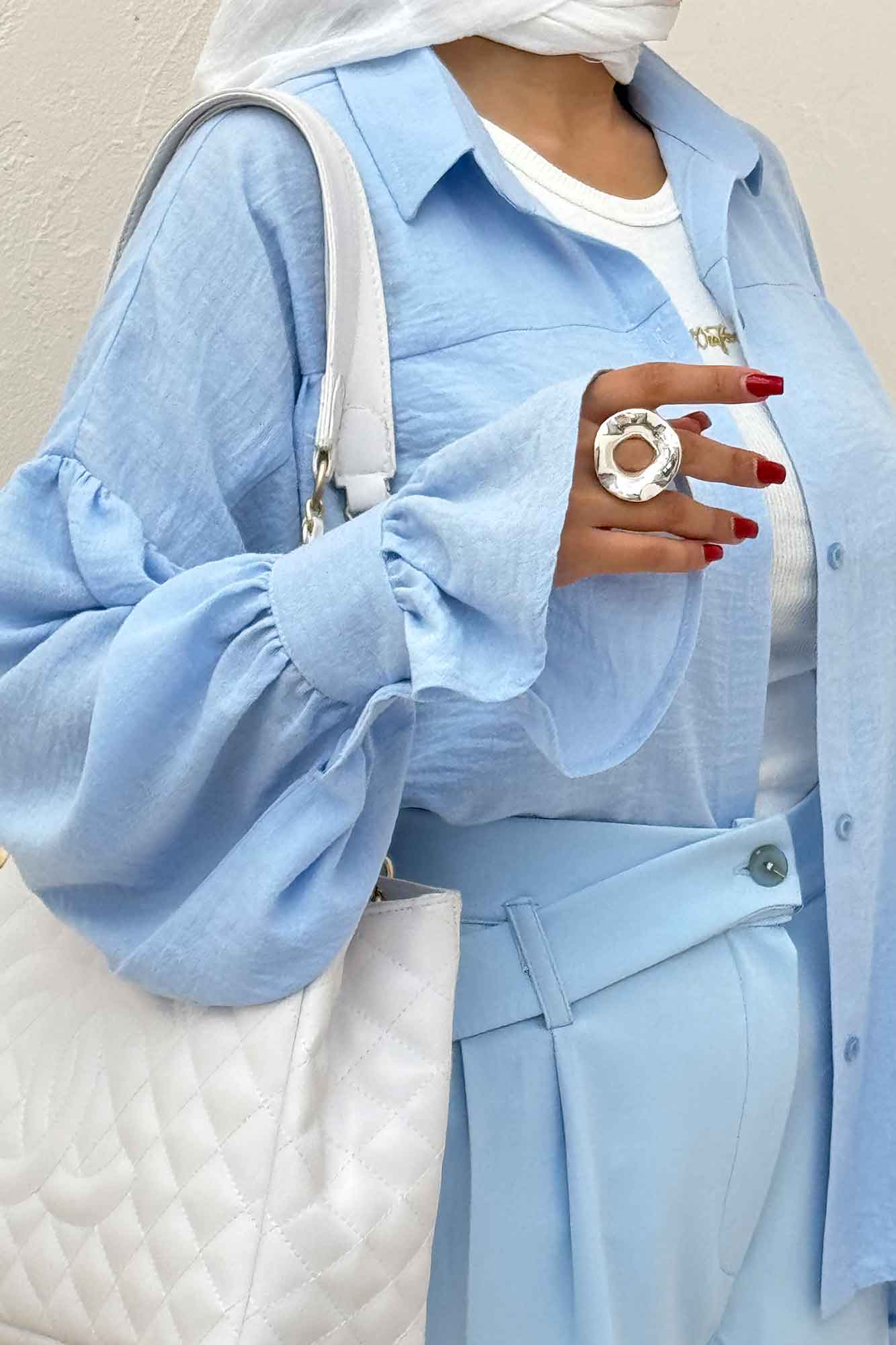 مانتو لینن کتان  مچ چین دار