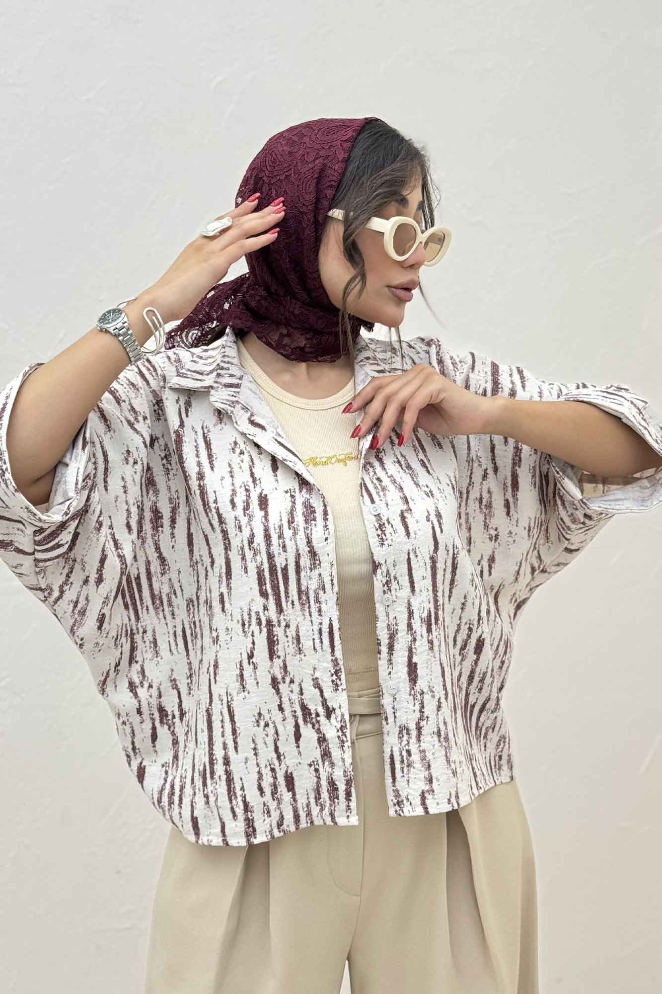 شومیز کیمونو پرینتی کد 5