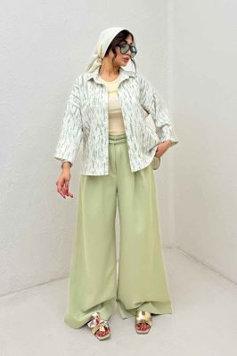 شومیز پرینتی بغل چاک آستین پاگن کد 5