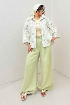 شومیز پرینتی بغل چاک آستین پاگن کد 5