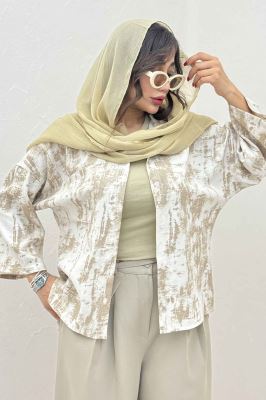 شومیز پرینتی بغل چاک آستین پاگن کد 3