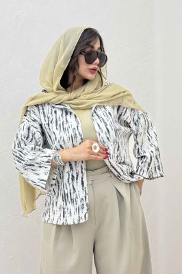 شومیز پرینتی بغل چاک آستین پاگن کد 5