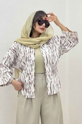 شومیز پرینتی بغل چاک آستین پاگن کد 5