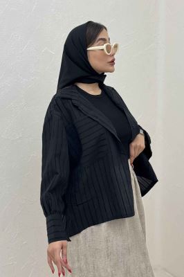 شومیز راه راه استرایپ پشت چین دار