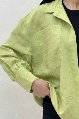 شومیز راه راه استرایپ پشت چین دار