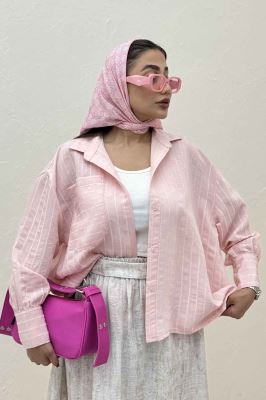 شومیز راه راه استرایپ پشت چین دار