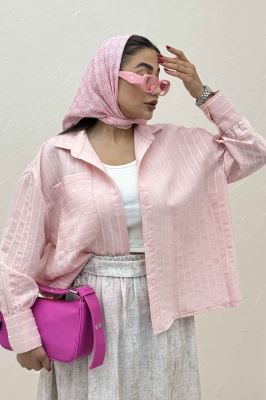 شومیز راه راه استرایپ پشت چین دار