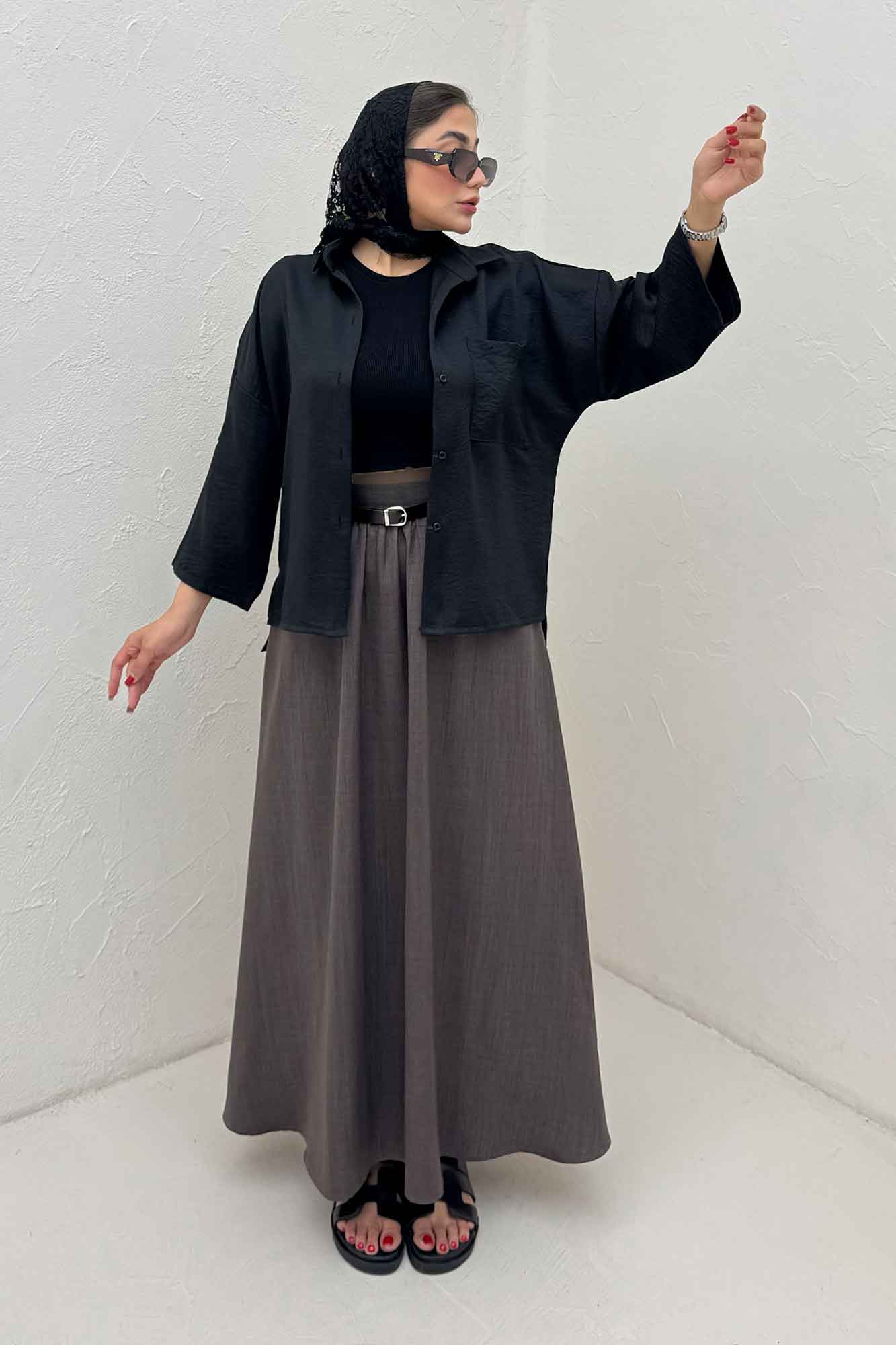 شومیز شانتون بغل چاک آستین پاگن