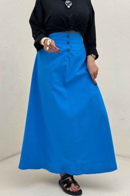 دامن لینن بلند جلو پیله سه دکمه