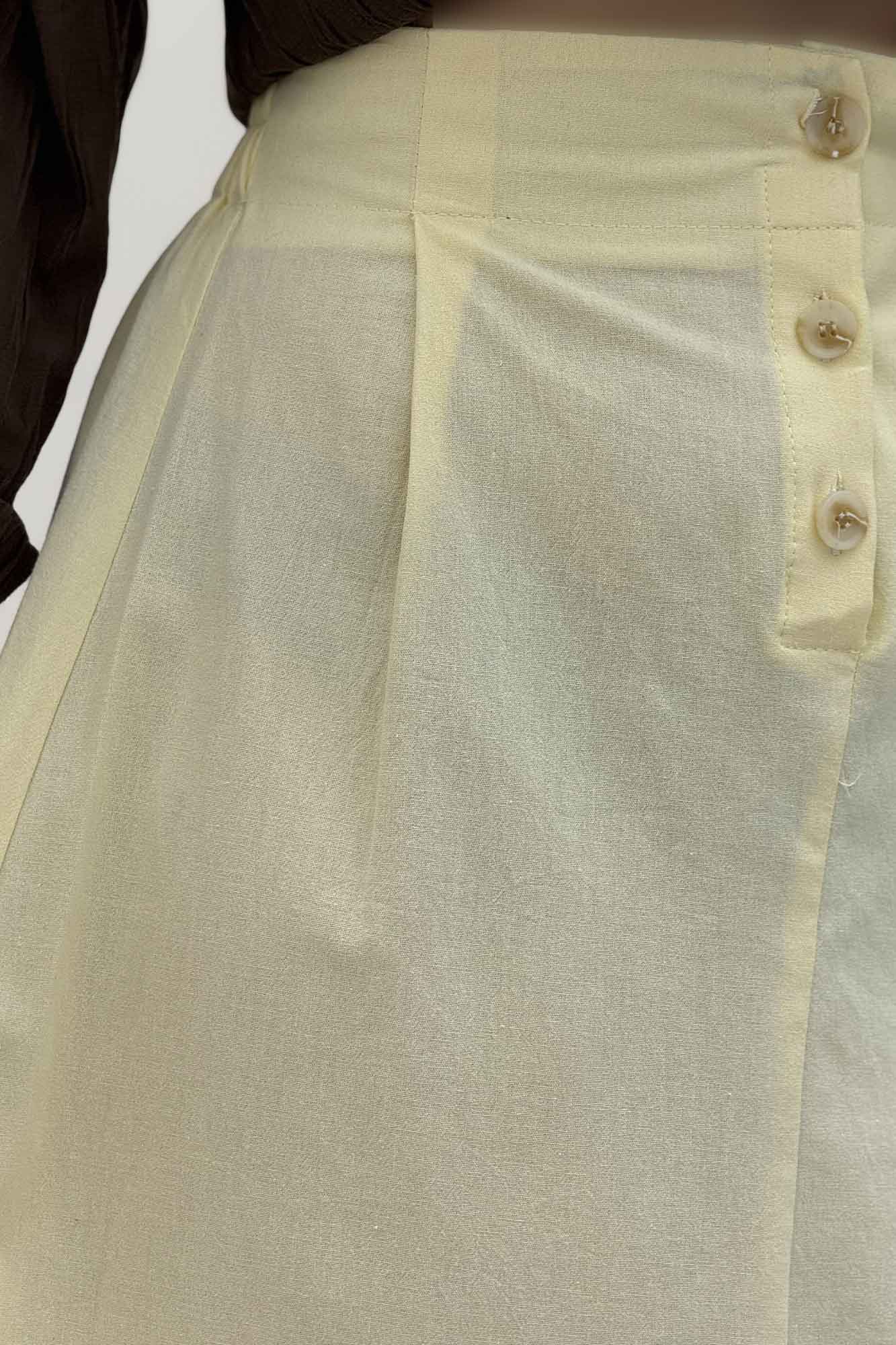 دامن لینن بلند جلو پیله سه دکمه