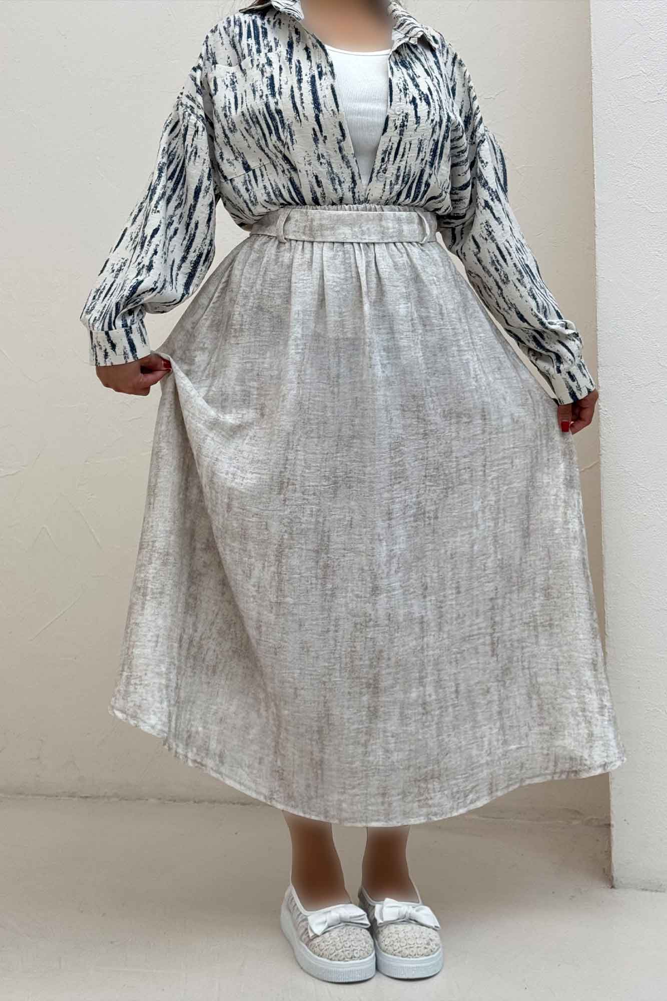 دامن کمربنددار جردن پرینت