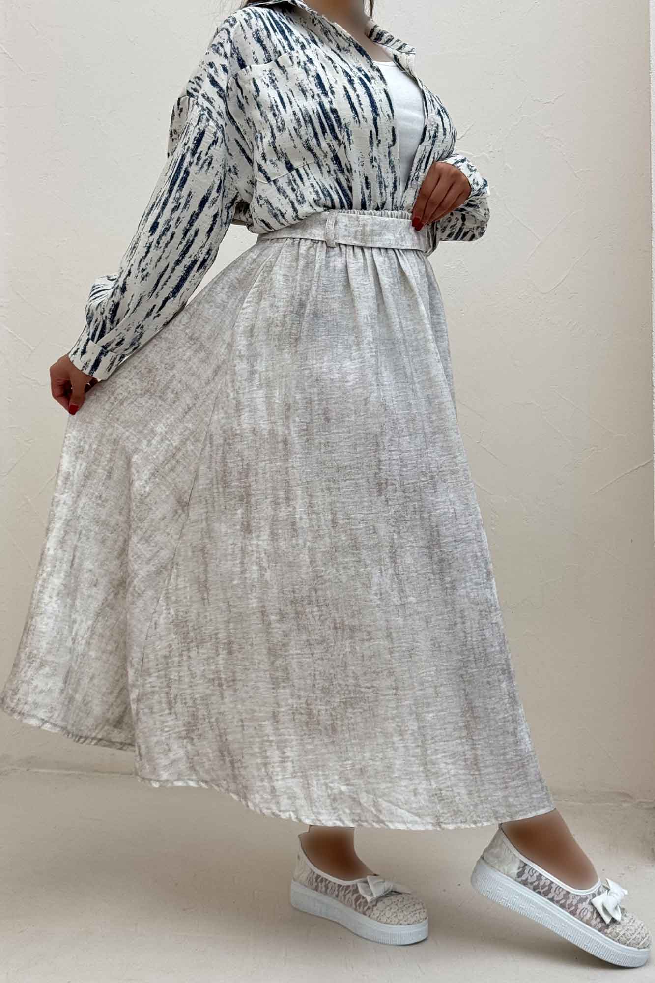 دامن کمربنددار جردن پرینت