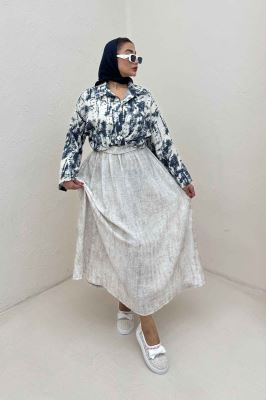 شومیز پرینتی گره ای آستین پاگن کد 3