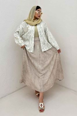 شومیز مانتویی پرینتی دو جیب تک پیله کد 5