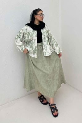 شومیز مانتویی پرینتی دو جیب تک پیله کد 3