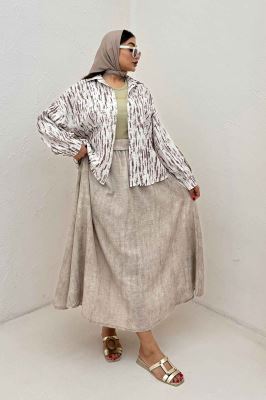 شومیز مانتویی پرینتی دو جیب تک پیله کد 5