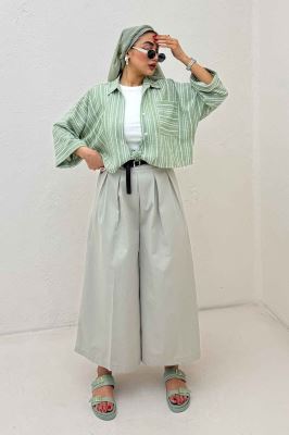 شومیز گره ای لینن زارا تک جیب