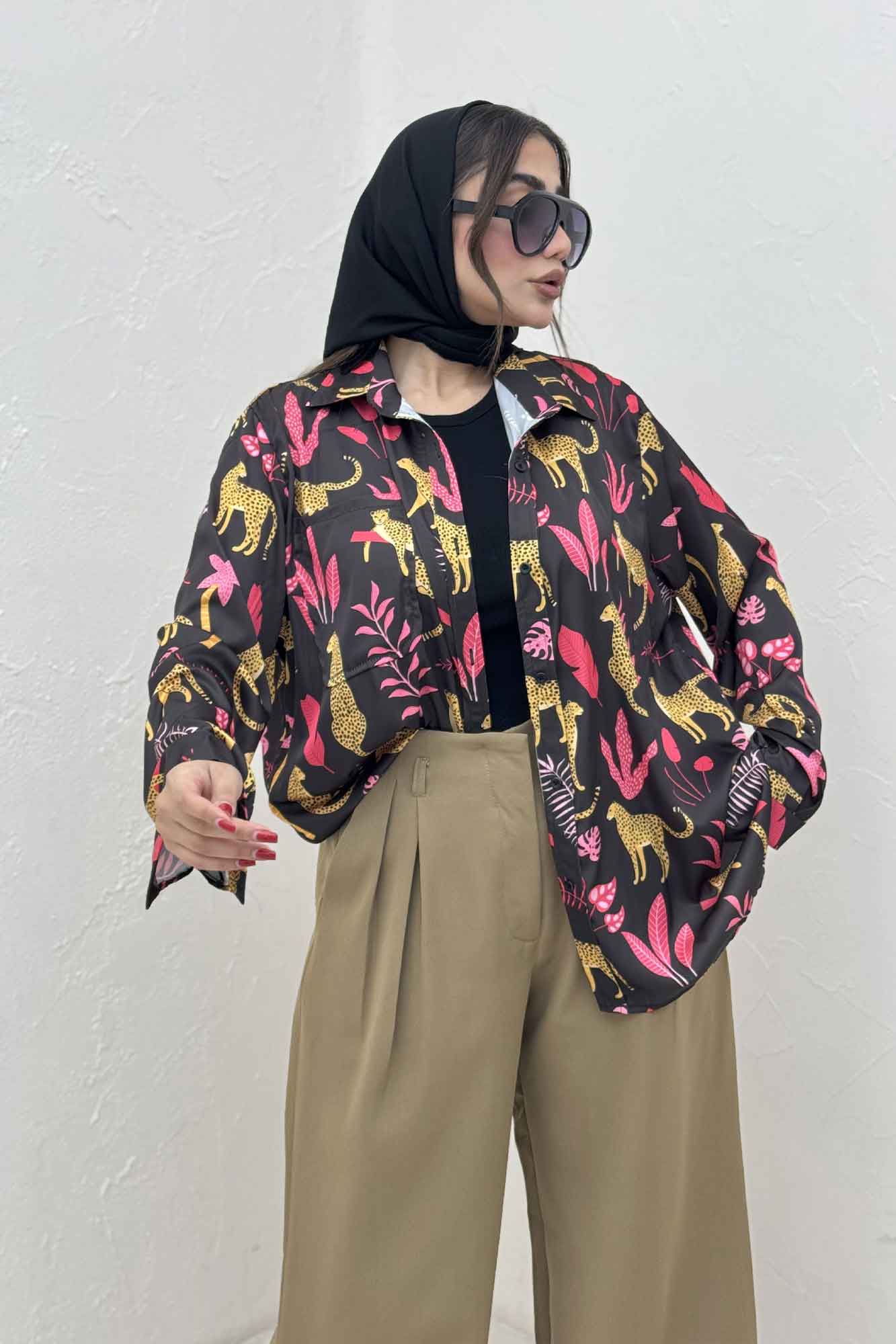 شومیز ساتن حریر طرح ساوانا